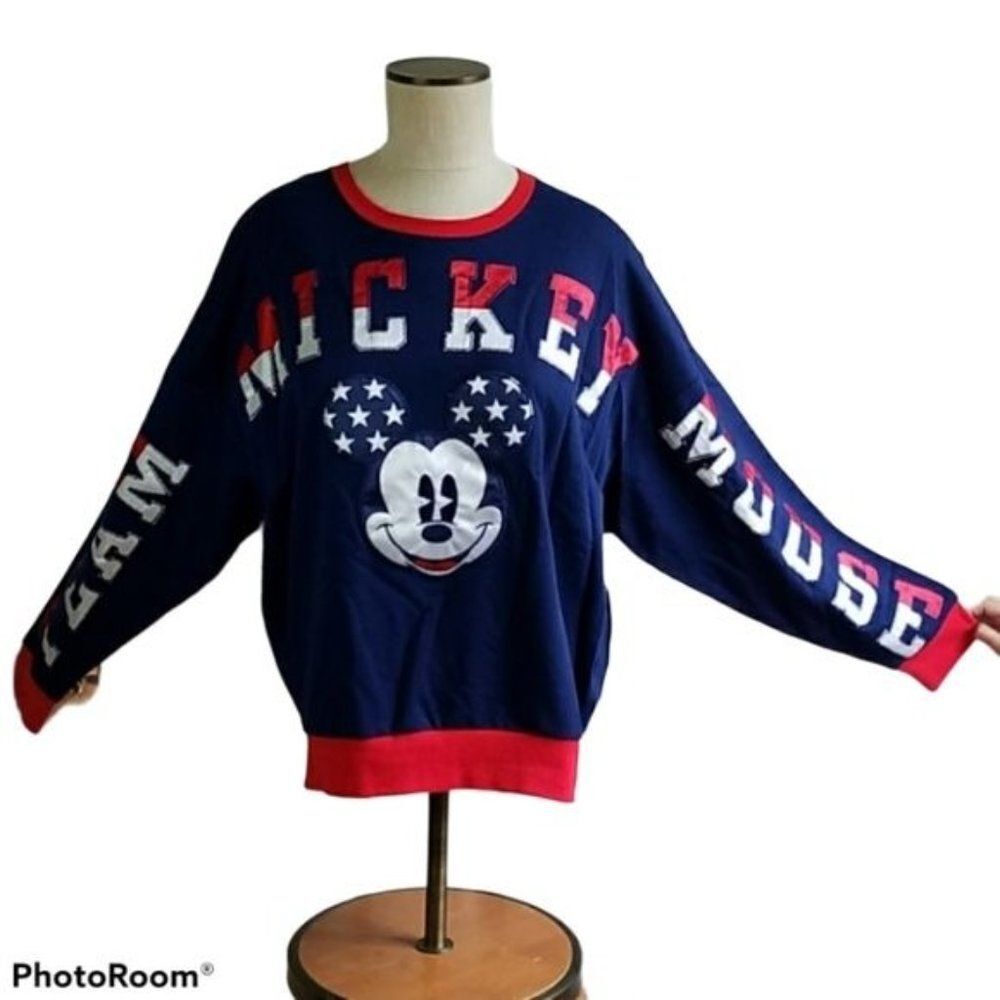 Disney Spirit Jersey Shirt Mickey Mouse Americana Patriotic WOMEN'S Adult SMALL